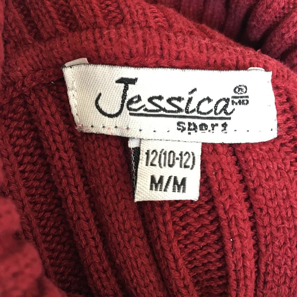 SOLD🍒Vintage Cherry Red Turtleneck Knit Sweater🍒 - Picture 5 of 5